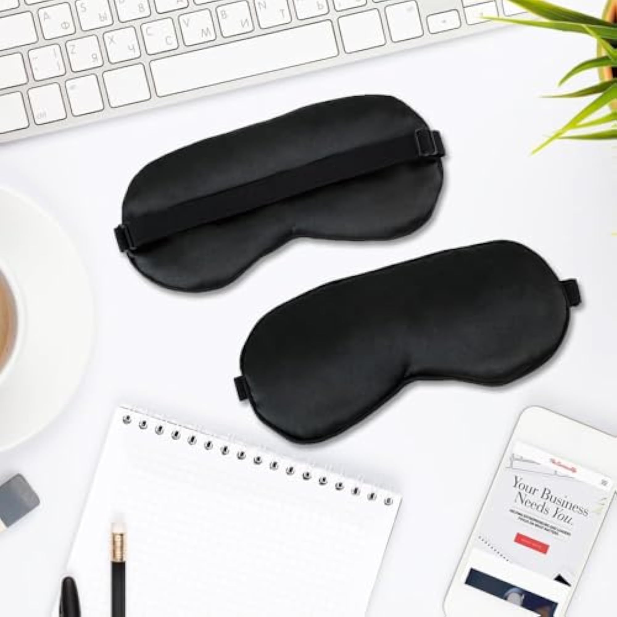 Classic Black Sleep Eye Mask, Pack of 4